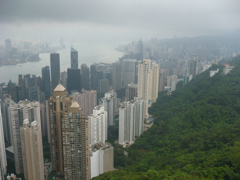 Hong Kong Island vom Victoria Peak aus gesehen. 09/2007