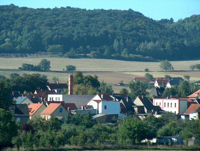 Laucha an der Unstrut - Blick von der Weischtzer Strae auf die Huser der Unterstadt - 08.09.2006