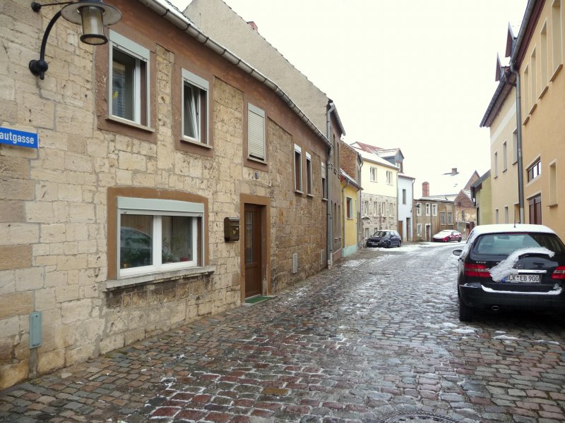 Laucha an der Unstrut - Blick in die Untere Krautgasse - Foto vom 12.02.2009
