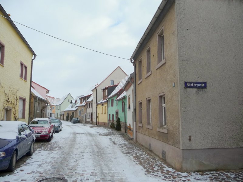 Laucha an der Unstrut - Blick in die Untere Krautgasse - Richtung Plan - Foto vom 12.02.2009
