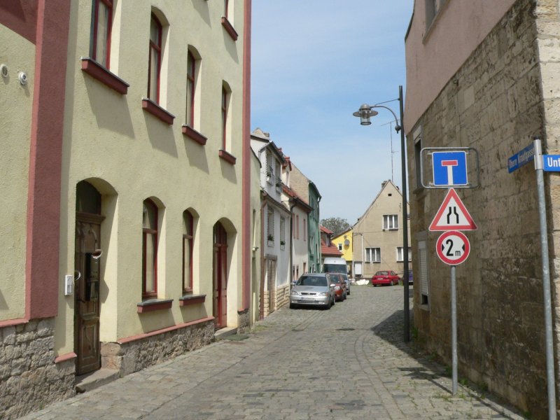 Laucha an der Unstrut - Blick in die Obere Krautgasse - Foto vom 09.05.2009 
