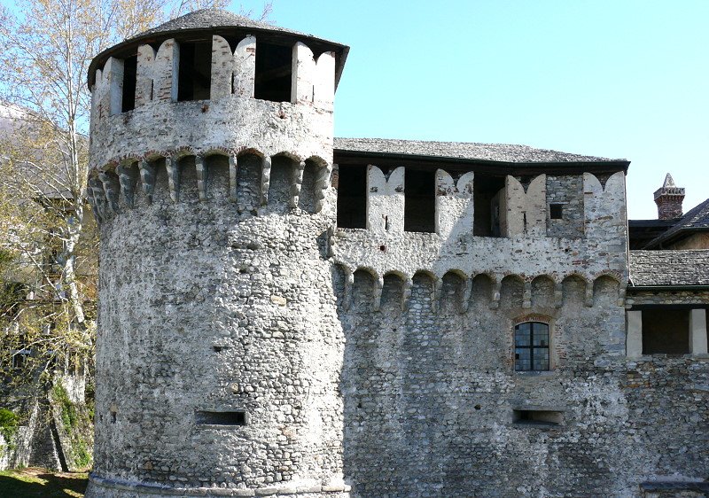 Locarno Castello Visconteo - das Castello diente von 1513 bis 1798 als Sitz der Landvgte. Blick von Westen, Foto vom 07.04.2008