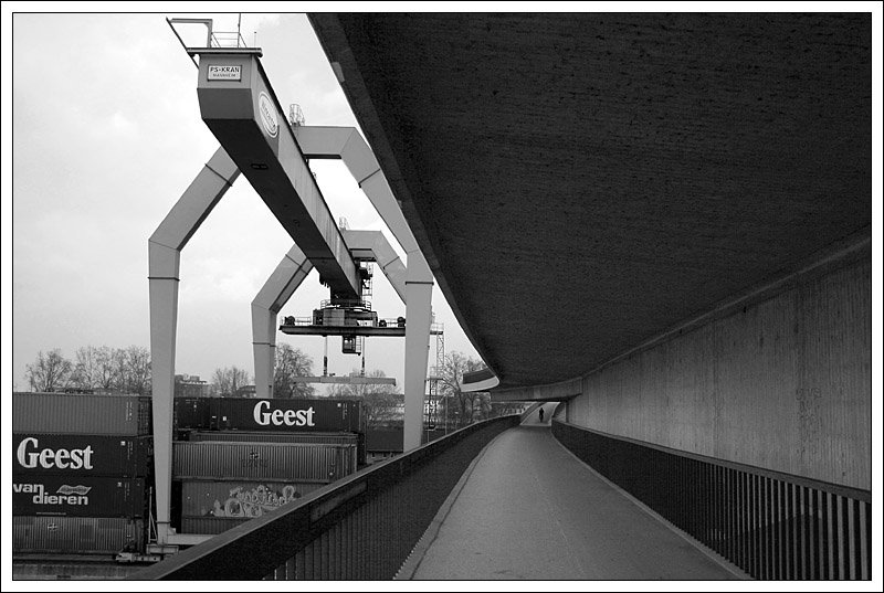 Mannheim Containerhafen, Kurt-Schumacher-Brcke, Rheinkaistrae. 08.03.2008 (Matthias)