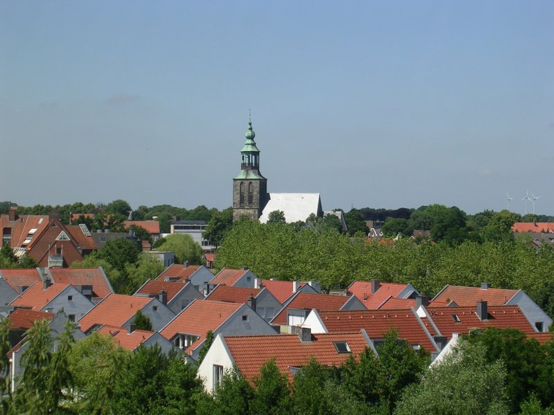 Nordhorn, Blick vom Povelberg über die Innenstadt