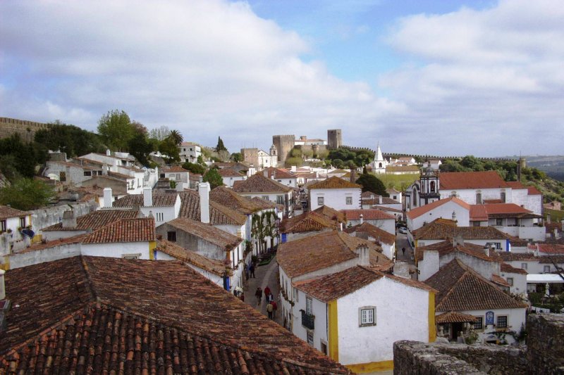 Obidos, Portugal: Blick von der Stadtmauer