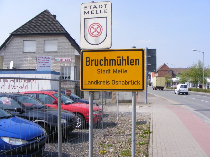 Orteingang von Bruchmhlen bei Melle im Landkreis Osnabrck im Sommer 2008.