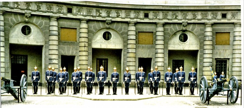 Parade vor dem Kniglichen Schlo in Stockholm