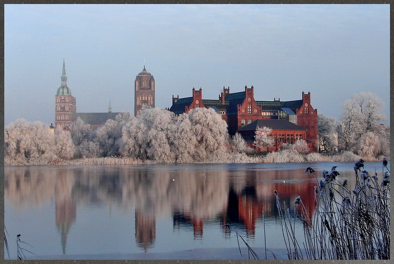 Rauhreif- Blick ber den Frankenteich. 