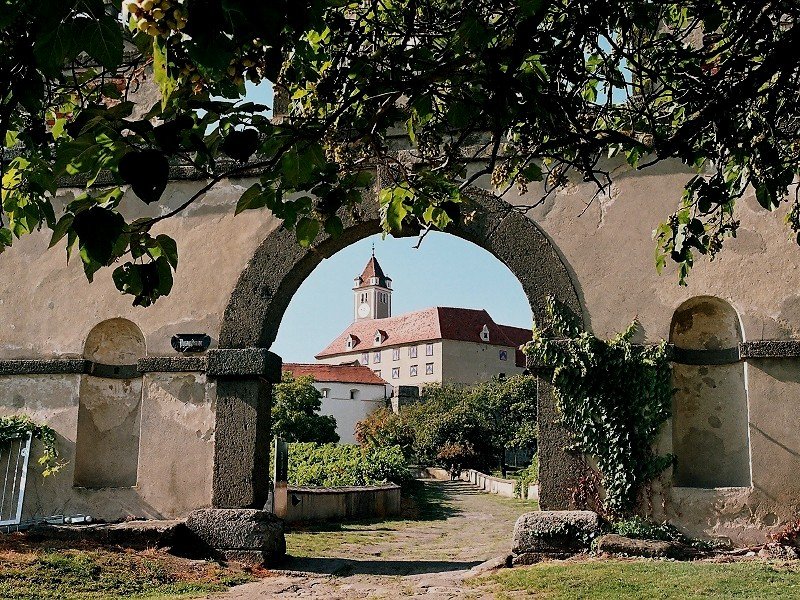 Riegersburg. Blick durch das Pyramidentor (September 2008) - Negativ-Scan -