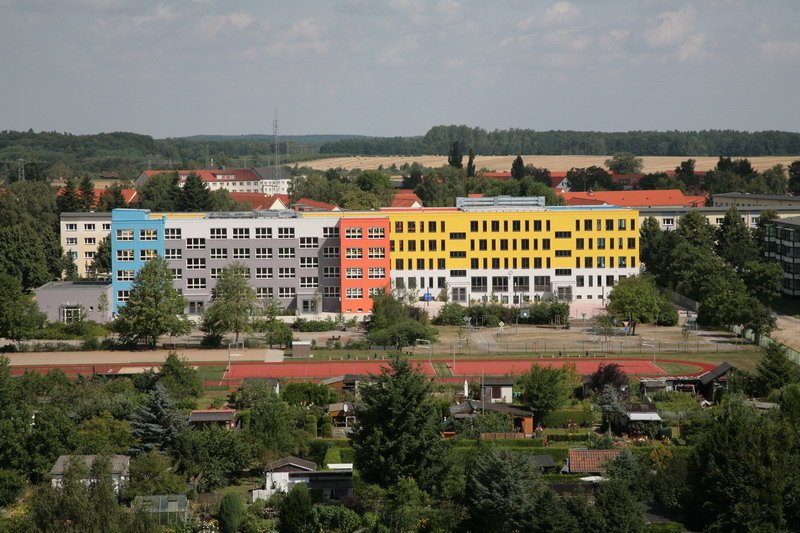 Robert Stock Gymnasium mit der Regionalen Schule  Prof. Dr. Friedrich Heinrich  in der Neuen Heimat von Hagenow. 02.08.2008