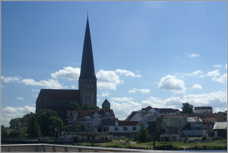 Rostock - St.Petri, Blick von der Holzhalbinsel
