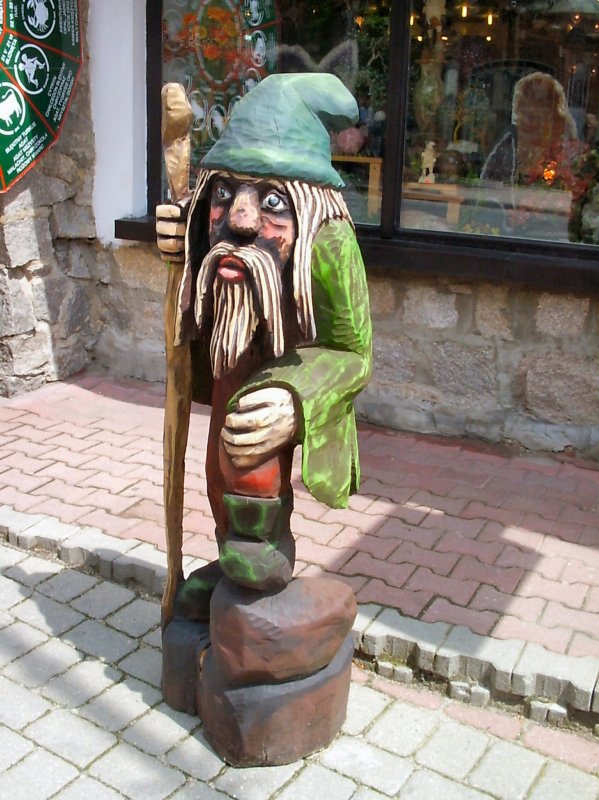 Rbezahl am Strassenrand in Schreiberhau, poln. Riesengebirge, Aufnahme Sommer 2004