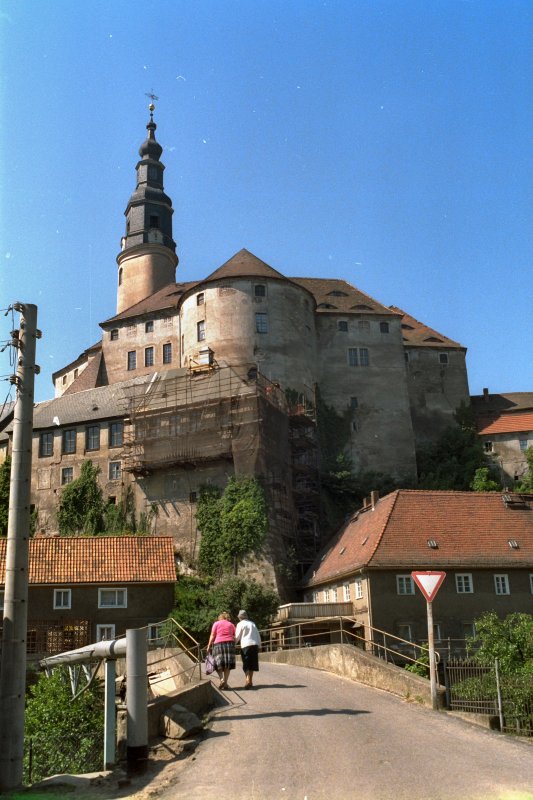 Schlo Weesenstein, Blick vom Ort um 1990
