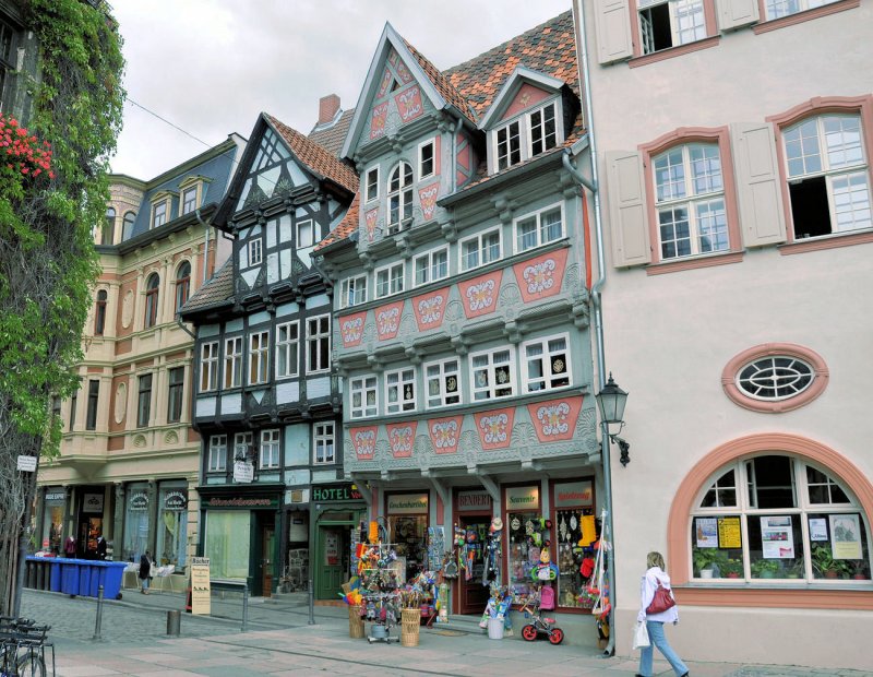 Schne Fachwerkhuser in Quedlinburg - Nhe Marktplatz - 03.09.2009