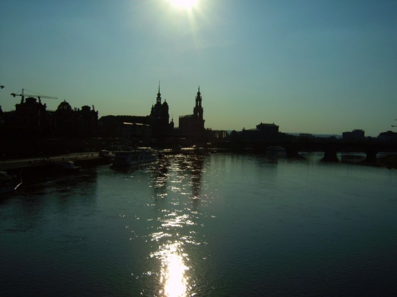 Skyline von Dresden in der Abendsonne 30.08.05