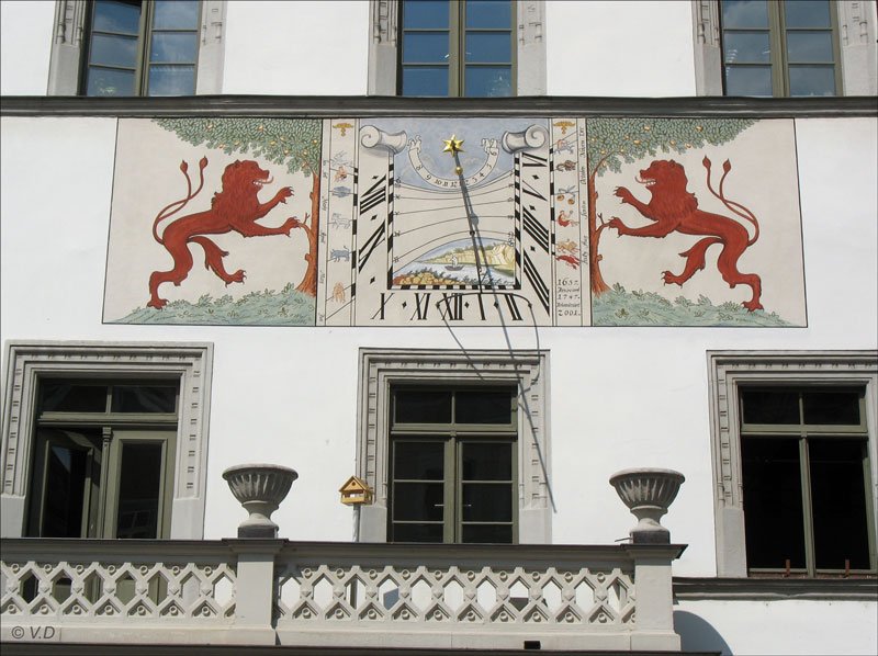 Sonnenuhr am Rathaus von Pirna; 
