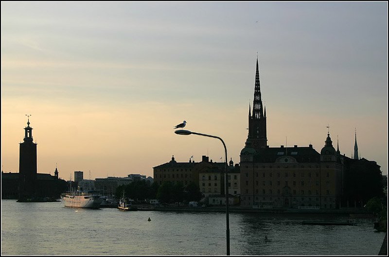 Stadshuset und Riddarholmen vom Sdermlarstrand aus gesehen. 22.8.2007 (Matthias)