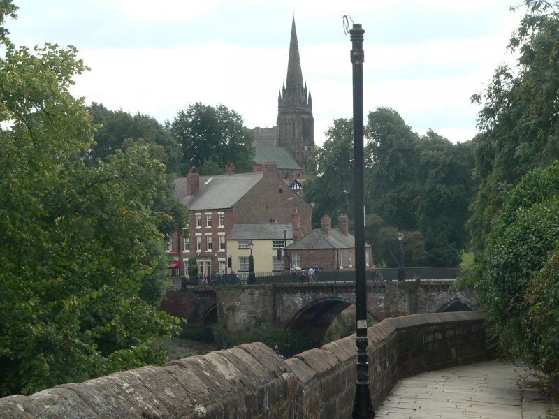 Stadtmauer von Chester. August 2006