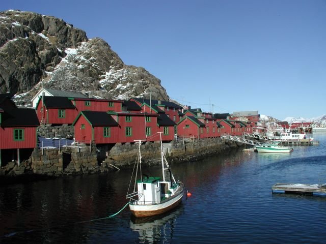 Stamsund liegt Sdkste der Insel Vestvogya. 