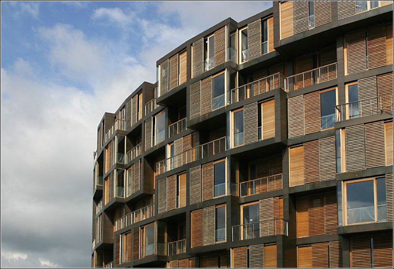 Studentenwohnheim in Kopenhagen-restad, nahe der Universitt. Ringfrmige Anlage mit Innenhof. 23.8.2006 (Matthias)