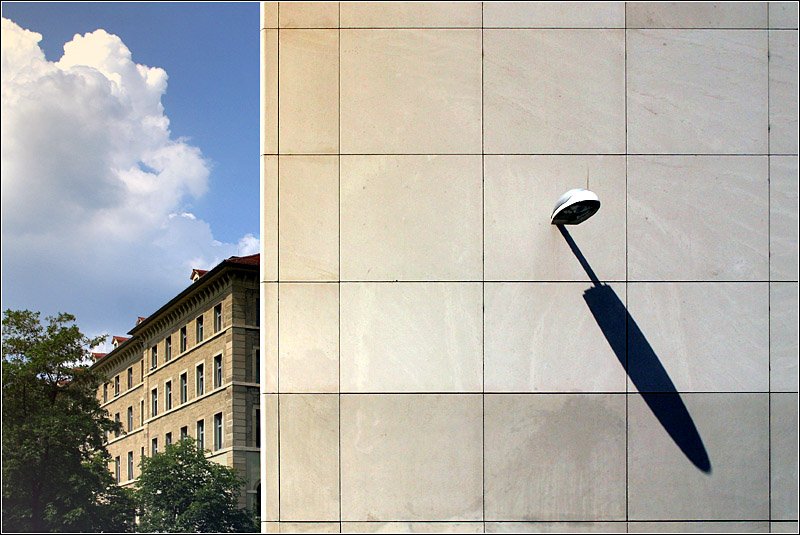 Stuttgarter Ansichten: Wand der neuen Hussler-Plaza am Rotebhlplatz mit dem Rotebhlbau im Hintergrund. 23.5.2007 (Matthias)