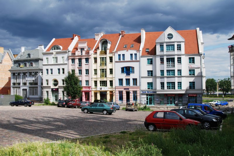 SZCZECIN, 26.07.2009, Huserfront hinter dem Alten Rathaus