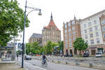 Rostocker Marienkirche von der Langen Strae aus gesehen.