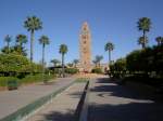 Marrakesch, Minarett der Koutoubia Moschee, erbaut ab 1162 (21.12.2013) 