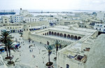 Blick von Turm des Ribat auf die Stadtmauer und die Medina von Sousse.