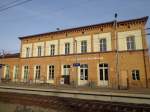 Der Flming-Bahnhof in Bad Belzig am 16.11.13 vom Bahnsteig 2 aus gesehen.