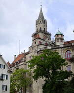 Sigmaringen, Blick vom Marktplatz zum Schlo�turm, Sept.2026