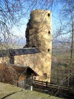 Ein Turm der Burgruine Frauenstein, 18.02.07