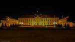 Das Schloss Bellevue in Berlin ist erster Amtssitz des deutschen Bundesprsidenten - hier eine Nachtaufnahme des neoklassizistischen Bauwerks.