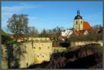 Die Sd-Ost-Bastion der Burg Querfurt und die sptgotische Stadtkirche St.