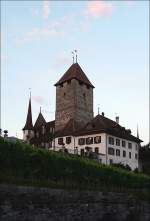 Das Schloss von Spiez steht inmitten der Weinberge.