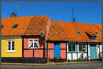 An einer Kreuzung im Zentrum von Rønne befindet sich das kleinste Haus der Stadt.