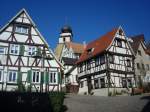 Herrenberg, Blick zur Stiftskirche hoch ber der Stadt, Okt.2010 