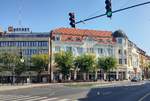 Hotel Central an der Ecke des Erzsbet Platz in Nagykanizsa.