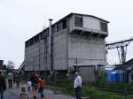 Ein Gebude (Kohlenbunker?) auf dem Gelnde des Bergwerks Auguste Victoria 3/7 in Marl beim Tag der offenen Tr am 9.