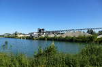 Meisenheim in der Ortenau, Industrieanlagen zur Kiesgewinnung am Rhein, Sept.2016