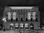 Die Westfassade des kniglichen Theaters (Teatro Real), welches 1850 in Anwesenheit von Knigin Isabella II.