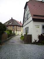 Wassertrdingen: Partie an der Stadtmhle, im Hintergrund der Fachwerkbau der Mhle, aufgenommen am 20.