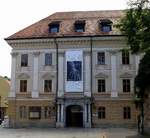 Ljubljana, im Renaissancepalais von 1642 des Landesfrsten Auersperg ist heute das Stadtmuseum untergebracht, Juni 2016