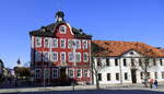 Suhl, das Rathaus der ca.37.000 Einwohner zhlenden Stadt im Sdteil des Thringer Waldes, April 2025
