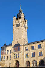 Turm des Dessauer Rathauses, 73 Meter hoch und erbaut von 1898 bis 1901.