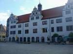 Torgau an der Elbe,  das Rathaus am Marktplatz wurde 1563-1578 im Renaissancestil erbaut,  Juni 2010