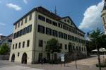 Balingen, das Rathaus, die zweitgrte Stadt im Zollernalbkreis wurde bereits zum 3.Mal zur einkauffreundlichsten Stadt in Deutschland gewhlt, auch wegen der 3000 kostenlosen Parkpltze in der
