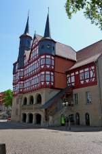 Duderstadt, das prachtvolle historische Rathaus steht unter Denkmalschutz, Mai 2012