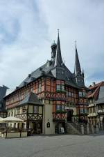 Wernigerode, das historische Rathaus, 1497 vollendet, zhlt zu den schnsten in ganz Europa, Mai 2012