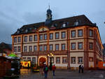 Das 1729 im Barockstil erbaute Rathaus in Neustadt an der Weinstrae diente ursprnglich als Jesuitenkolleg und erhielt erst 1838 seine heutige Funktion.
